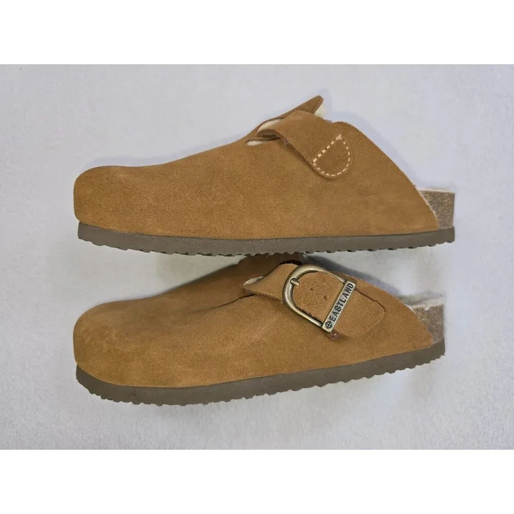 Eastland Womens Gina-Lined Clogs Size 6M Tan Suede Slip-On - Picture 5 of 7